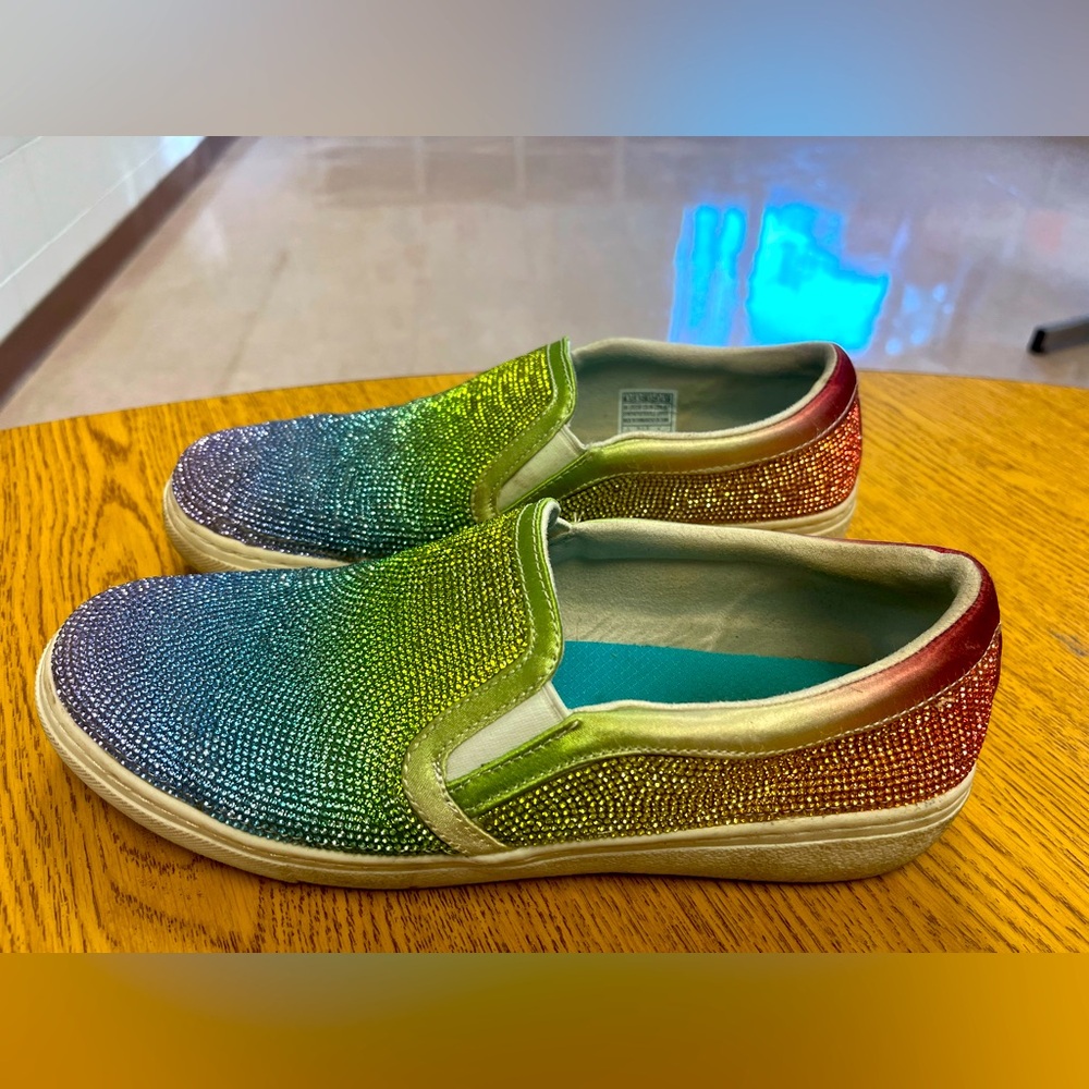 Sketchers Rainbow Sparkle Gem Slip Ons